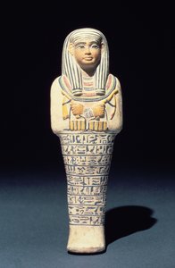 Shabti of Sati ، ربما من سقارة ، المملكة الحديثة) (خزف متعدد الألوان)