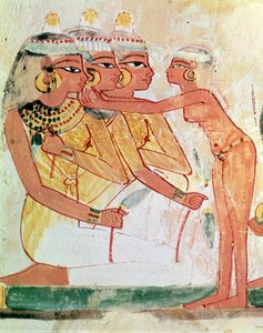 مرحاض النساء ، من قبر نخت ، المملكة الحديثة ، حوالي 1400 قبل الميلاد (لوحة جدارية) بواسطة الأسرة الثامنة عشر المصرية