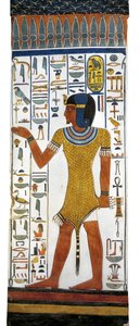 Egypt, Thebes, Luxor, Valley of the Queens, Tomb of Nefertari, mural painting on pillar in Burial chamber from 19th dynasty بواسطة الأسرة المصرية التاسعة عشرة
