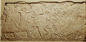 نقش يصور موكب جنازة من سقارة (الحجر الجيري) بواسطة الأسرة المصرية التاسعة عشرة