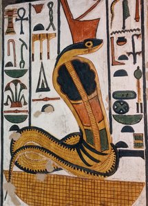 قبر نفرتاري / الآلهة المصرية وادجيت (لوحة جدارية) بواسطة الأسرة المصرية التاسعة عشرة