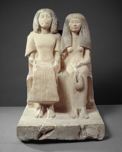 يوني وزوجته Renenutet ، c.1280 قبل الميلاد (الحجر الجيري المطلي)