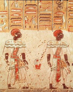 النوبيون ، من مقبرة رمسيس الثالث (حوالي 1184-1153 قبل الميلاد) المملكة الحديثة بواسطة الأسرة المصرية العشرون