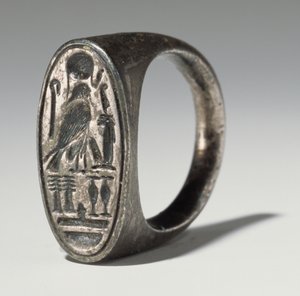 خاتم خاص لرمسيس الرابع (1153-1147 قبل الميلاد) المملكة الحديثة (فضي) بواسطة الأسرة المصرية العشرون