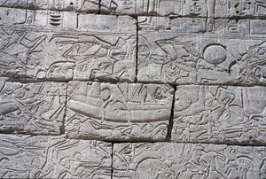 شعب البحر ، معركة رمسيس الثالث البحرية ، مدينة هابو ، 1195-64 ق