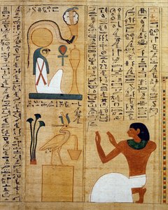 ترنيمة للإله رع وللطيور المقدس ، شكلان للشمس ، تفاصيل من البردية الأسطورية لإيمنمساوف ، حامل آمون الرئيسي. الحضارة المصرية ، الفترة الانتقالية الثالثة ، الأسرة الحادية والعشرون ، الثانية والعشرون.