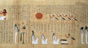 البردي الأسطوري لإيمينسوف ، الفترة المتوسطة الثالثة ، حوالي 1000 قبل الميلاد (ورق البردي الملون) (التفاصيل)