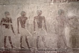 الحرفيون من الجدار الجنوبي لكنيسة المصطبة في تي ، المملكة القديمة (رسم جداري)