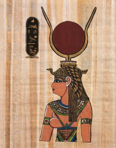 Cleopatra VII, reconstruction of a relief from the temple of Kom Ombo (papyrus) بواسطة مصري مصري