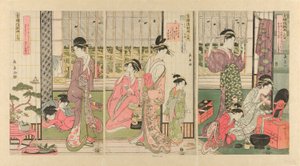 تمطر في الصباح التالي في حي المتعة بواسطة Eisōsai Chōki