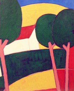 Provencal Paysage ، 1997 (أكريليك على ورق)
