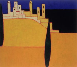 سان جيمينيانو ، توسكانا ، 2000 (أكريليك على قماش)