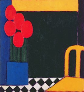 توليب وكرسي أصفر ، 2002 (أكريليك على ورق)