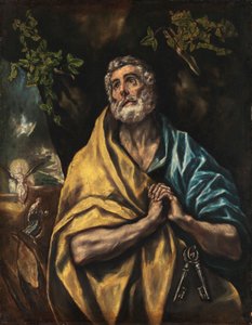 القديس بطرس تائب ، حوالي 1590 (زيت على قماش) بواسطة إل جريكو