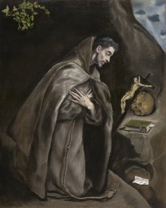 راهب القديس فرنسيس في التأمل ، 1595-1600 بواسطة إل جريكو