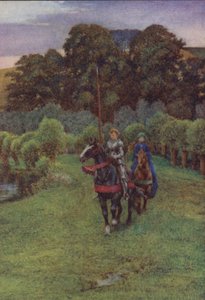 رسم توضيحي لأفكار الملك من تأليف ألفريد لورد تينيسون (لون ليثو) بواسطة إليانور فورتسكو بريكديل