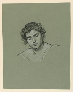 رسم، رأس امرأة، حوالي عام 1885 بواسطة اليهو فيدر