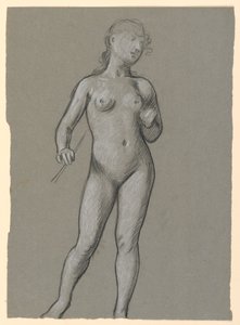 رسم، دراسة لأنثى عارية، حوالي عام 1885 بواسطة اليهو فيدر