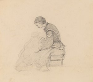 دراسة فتاة تقرأ ، ج. 1858. بواسطة اليهو فيدر