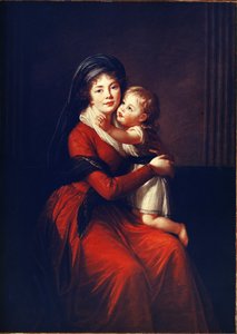 صورة للأميرة ألكسندرا بتروفنا جالتزين (غوليتسينا أو جاليتسين) ني بروتاسوف (1774-1842) مع ابنها. لوحة إليزابيث فيجي ليبرون (فيجي ليبرون) (1755-1842) ، زيت على قماش بواسطة إليزابيث لويز فيجي ليبرون