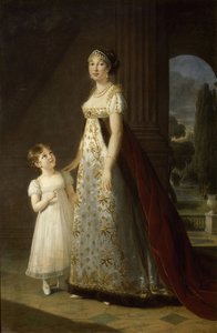 صورة لكارولين بونابرت 1782-1839 ، ملكة نابولي وصقلية ، مع ابنتها ليتيزيا 1807 بواسطة إليزابيث لويز فيجي ليبرون
