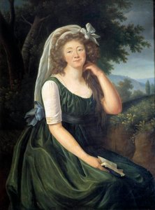 Portrait of Jeanne Becu, Countess (or Madame) du Barry (1743-1793), courtesan and mistress of Louis XV, a Louveciennes at the age of 46 Painting by Marie Elisabeth Louise Vigee Le brun (or Vigee-Lebrun or Vigee Lebrun) (1755-1842). September 1789. بواسطة إليزابيث لويز فيجي ليبرون