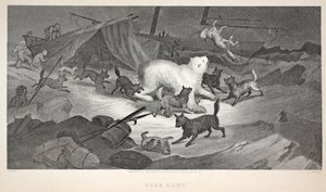 Bear Hunt ، توضيح من "رحلة غرينيل الثانية في البحث عن السير جون فرانكلين ..." ، 1856 بواسطة إليشا كينت كين