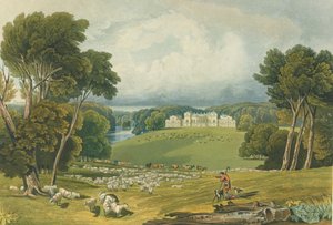 منظر لقاعة هولخام ، نورفولك ، نقشها روبرت هافيل (1769-1832) 1818 (نقش الألوان) بواسطة إليزابيث بلاكويل