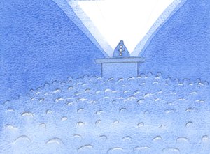 في قلب احتفالنا ، تقدمة الذبيحة المقدسة ، التي من خلالها يتوسل المسيح ويكفر عنا ، 2002 (w - c على الورق) بواسطة إليزابيث وانج