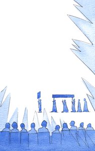 المسيح إلهنا حاضر حقًا في القربان المقدس. يتألق مجده ، كما نكرمه في الموكب ، 2002 (w - c على الورق) بواسطة إليزابيث وانج