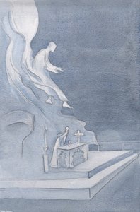 المسيح `` ينضم مجددًا &39;&39; إلى أصدقائه ، في كل مرة تدعوه فيه الكنيسة المقدسة في القداس ، من خلال تلاوة كلماته الخاصة. ، 2001 (w - c على الورق) بواسطة إليزابيث وانج