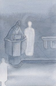 وقف المسيح بجانب الكاهن الذي كان يقرأ لنا جميعًا الإنجيل المقدس ، والذي كان كلمة المسيح نفسه. ، 2000 (w - c على الورق) بواسطة إليزابيث وانج