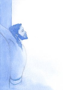 أحب المسيح ، الرجل الحقيقي ، إخوته الرجال والنساء بحبه الإلهي ، "في تعويض لانهائي لكل جرائمهم". ، 2001 (w - c على الورق) بواسطة إليزابيث وانج