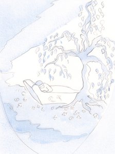 حضور المسيح في النفس مثل غصن مزهر من أزهار طازجة ، 2000 (بدون ورق على ورق) بواسطة إليزابيث وانج
