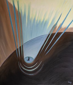 كل فعل إيماني يشبه صرخة أمل من عالم مظلم ، 2001 (زيت على ظهر السفينة) بواسطة إليزابيث وانج
