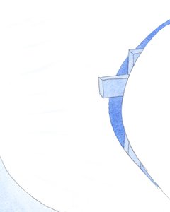 يبدو الأمر كما لو أن صليب المسيح قد دُفع من خلال الفتحة الضيقة إلى السماء ، وفتحها حتى يتمكن أصدقاء المسيح من الدخول ، 2002 (w - c على الورق) بواسطة إليزابيث وانج