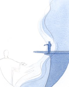 إنها نار المجد الإلهي التي تحرق كل النقص. ثم يبقى فقط ما هو حقيقي ، أبدي ، نقي وقوي. ، 2001 (w - c على الورق) بواسطة إليزابيث وانج