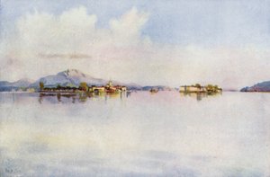 Isola Bella و Isola Pescatori ، بحيرة Maggiore (لون ليثو) بواسطة إيلا دو كين