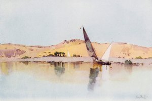 في انتظار النسيم ، الصباح الباكر ، أسوان (لون ليثو) بواسطة إيلا دو كين