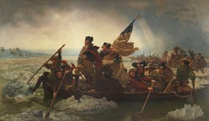 واشنطن عبور ديلاوير ، 1851. بواسطة إيمانويل جوتليب لوتز