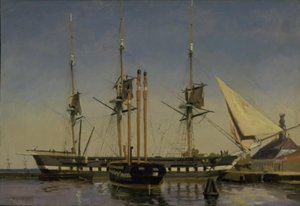 The Fregate "Niels Juel" بالقرب من الحرس الرئيسي في Nyholm
