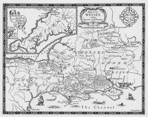 Map of the Wessex of the Novels and Poems of Thomas Hardy (engraving) بواسطة ايمري ووكر
