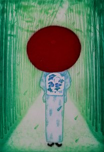 مظلة حمراء، 2007 (نقش)
