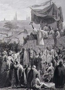 التبشير بالحملة الصليبية الثانية ، نقش الكسندر ماري كولين (1798-1875) (نقش) بواسطة إميل (بعد) سيغنول