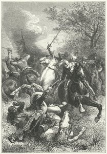 Cromwell's Ironsides قتال سلاح الفرسان الملكي في الحرب الأهلية الإنجليزية (نقش) بواسطة إميل أنطوان (بعد) بايارد