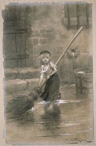 كوزيت. رسم توضيحي من البؤساء من تأليف فيكتور هوغو ، 1862