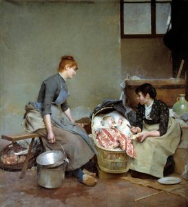 المهد. لوحة لأوغست بينشارت (1842-1924) بواسطة إميل أوغست بينشارت