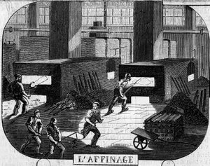 Forges de la Franche Comte: التكرير باستخدام أفران البرك. مصنع الفريزان ، جورا (39) بواسطة اميل بورديلين