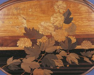 Close-up of an oval tea table, France بواسطة اميل جالي