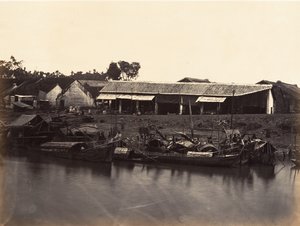 منظر لصحيفة كولين المدينة الصينية رقم 2 ، سايغون ، كوتشينشينا ، 1866. بواسطة إميل جسيل